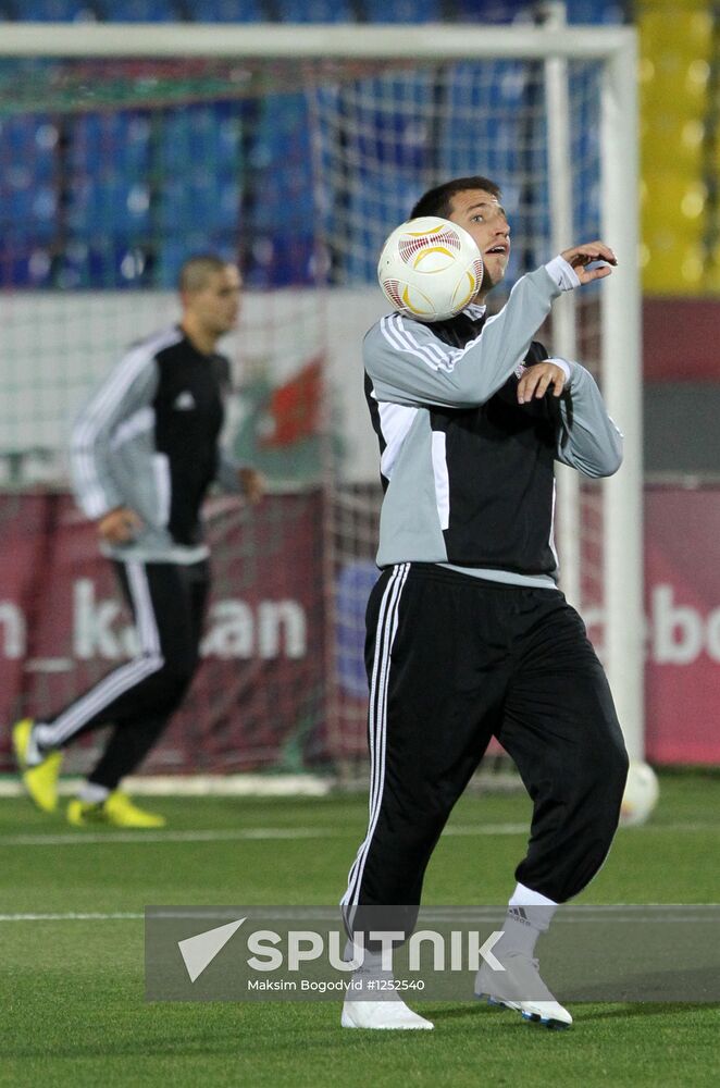 Football. LE. P/c and training session of Partizan (Serbia)