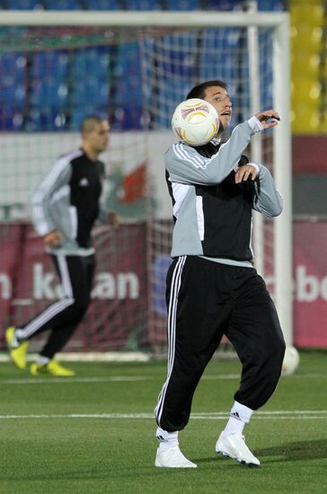 Football. LE. P/c and training session of Partizan (Serbia)
