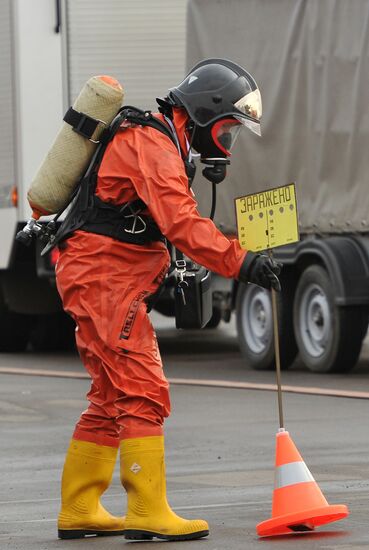 Russia's Civil Defense Minsitry exercise at Kuntsevo-2 station
