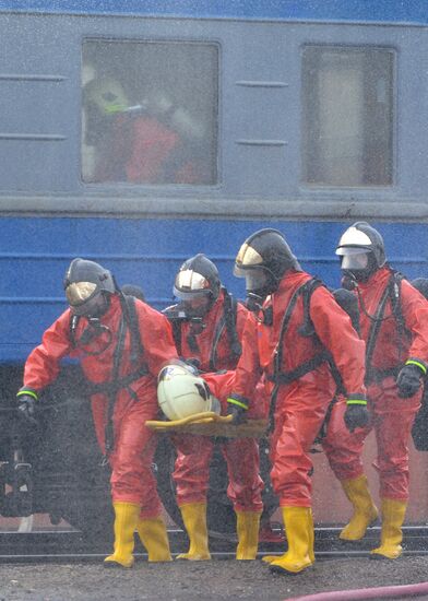 Russia's Civil Defense Minsitry exercise at Kuntsevo-2 station