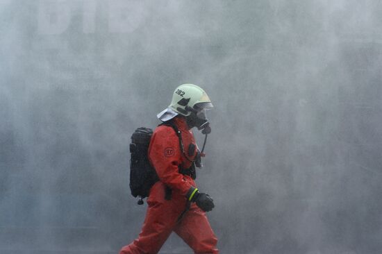 Russia's Civil Defense Minsitry exercise at Kuntsevo-2 station