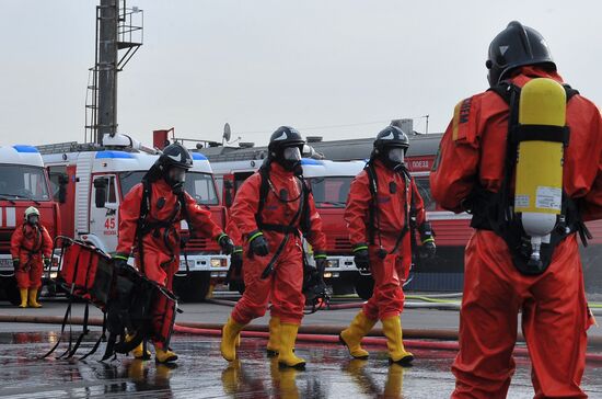 Russia's Civil Defense Minsitry exercise at Kuntsevo-2 station