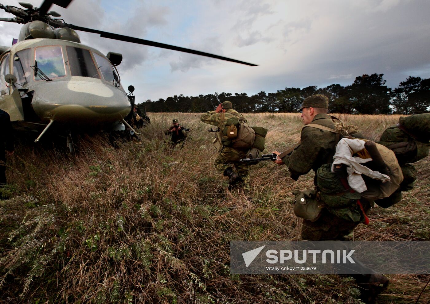 Military exercise of Pacific Fleet marines and Air Force