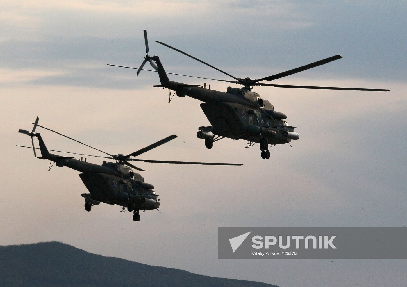 Military exercise of Pacific Fleet marines and Air Force
