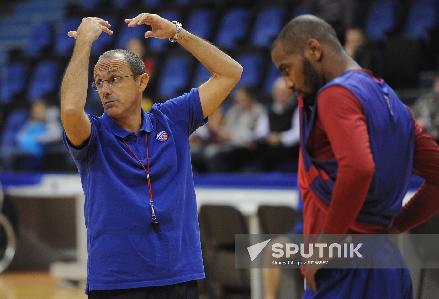 Basketball. CSKA basketball team training