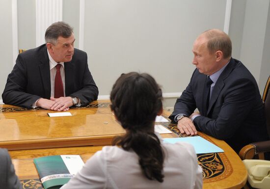 Vladimir Putin meets with Sergei Yastrebov in Novo-Ogaryovo
