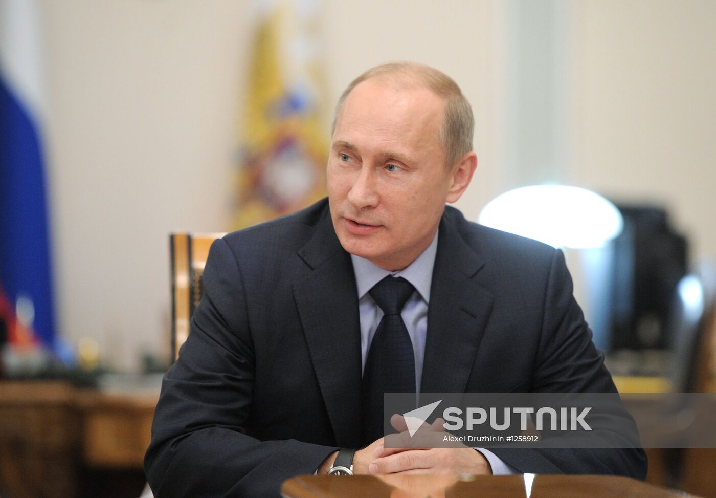 Vladimir Putin meets with Sergei Yastrebov in Novo-Ogaryovo