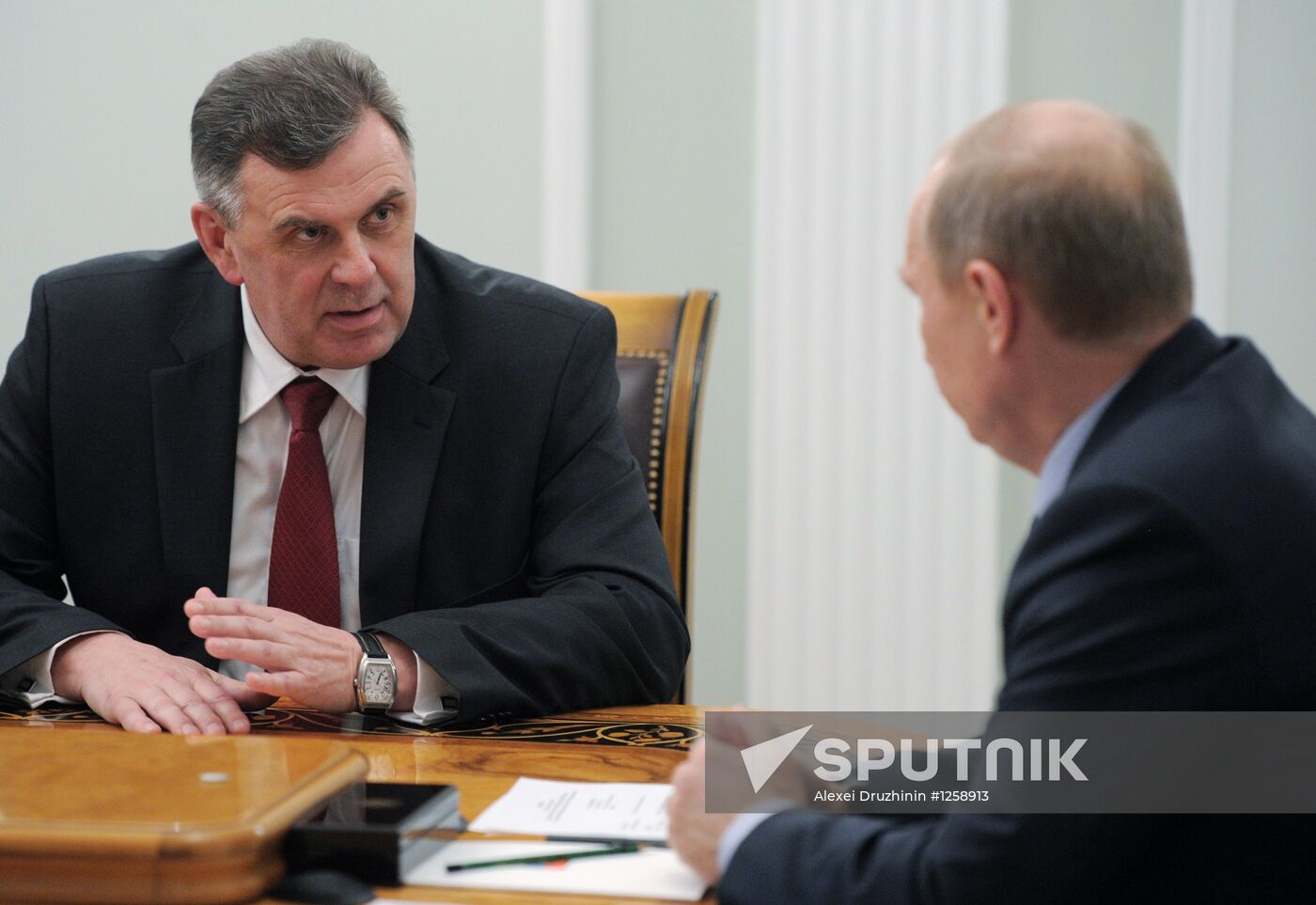 Vladimir Putin meets with Sergei Yastrebov in Novo-Ogaryovo