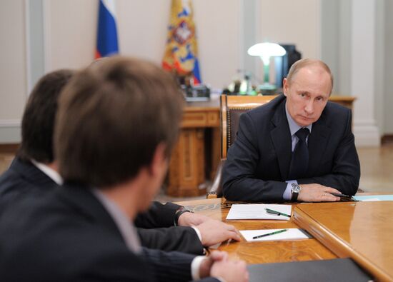 Vladimir Putin meets with Sergei Yastrebov in Novo-Ogaryovo