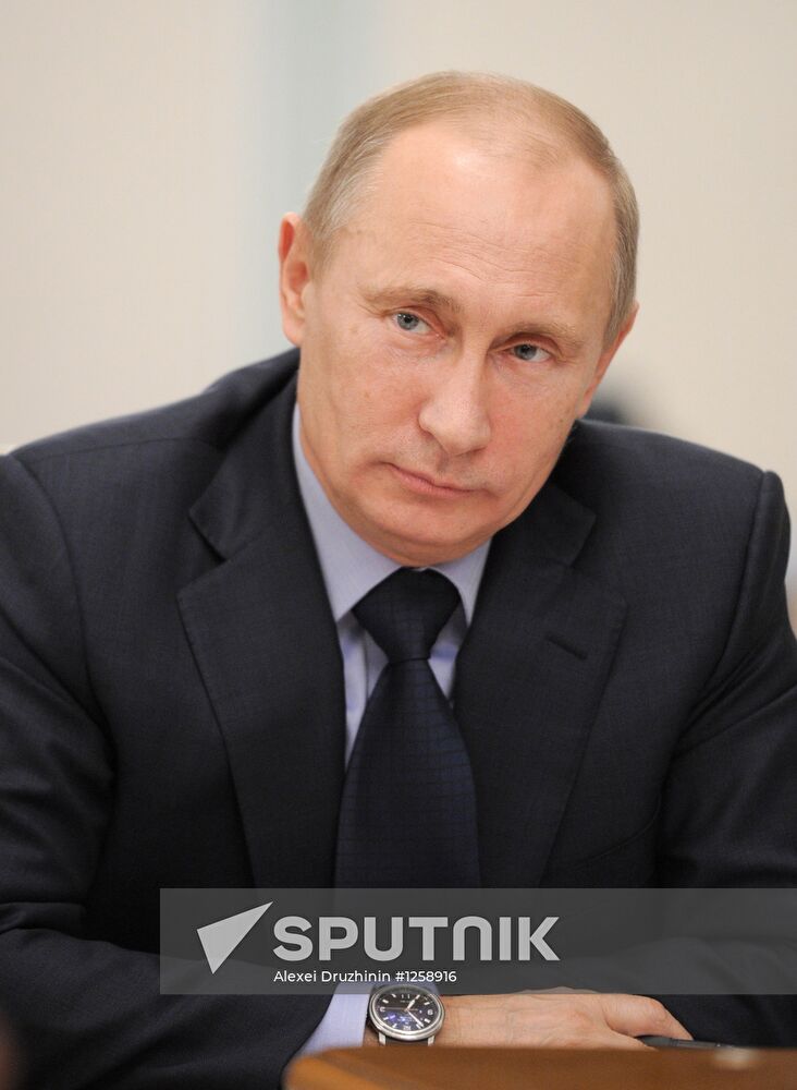 Vladimir Putin meets with Sergei Yastrebov in Novo-Ogaryovo