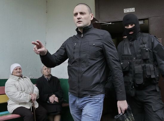 Police search Sergei Udaltsov's home
