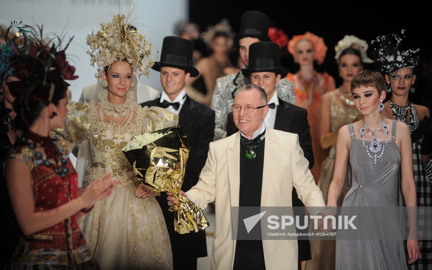 Slava Zaitsev fashion show at Mercedes-Benz Fashion Week Russia