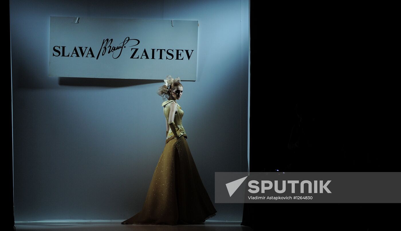 Slava Zaitsev fashion show at Mercedes-Benz Fashion Week Russia