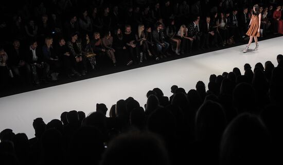 Dasha Gauser showing in Mercedes-Benz Fashion Week Russia