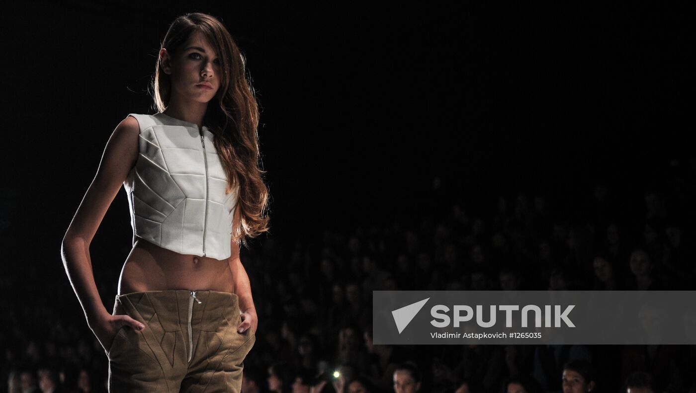 Dasha Gauser fashion show at Mercedes-Benz Fashion Week Russia