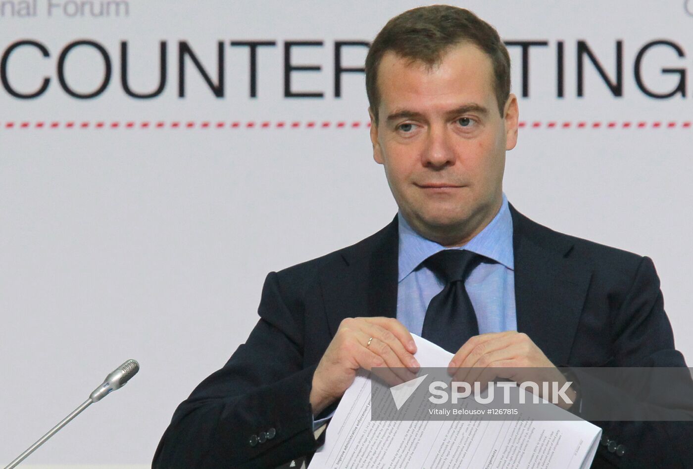 Dmitry Medvedev at Anti-Counterfeiting 2012 international forum