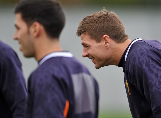 Liverpool FC during training