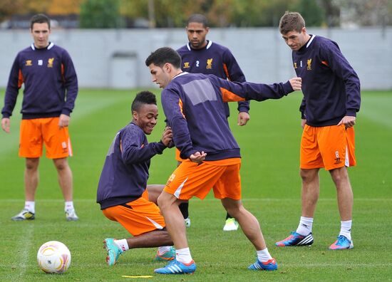 Liverpool FC during training