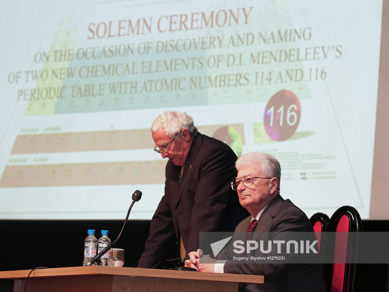Ceremony naming new elements of Mendeleev periodic table