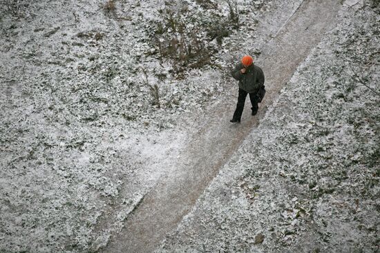 Snow in Novosibirsk Region