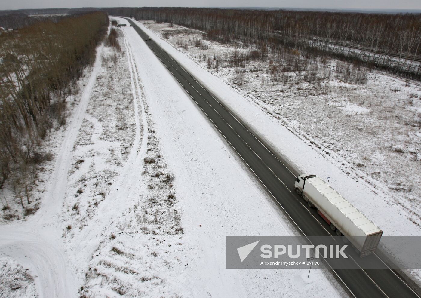 Snow in Novosibirsk Region