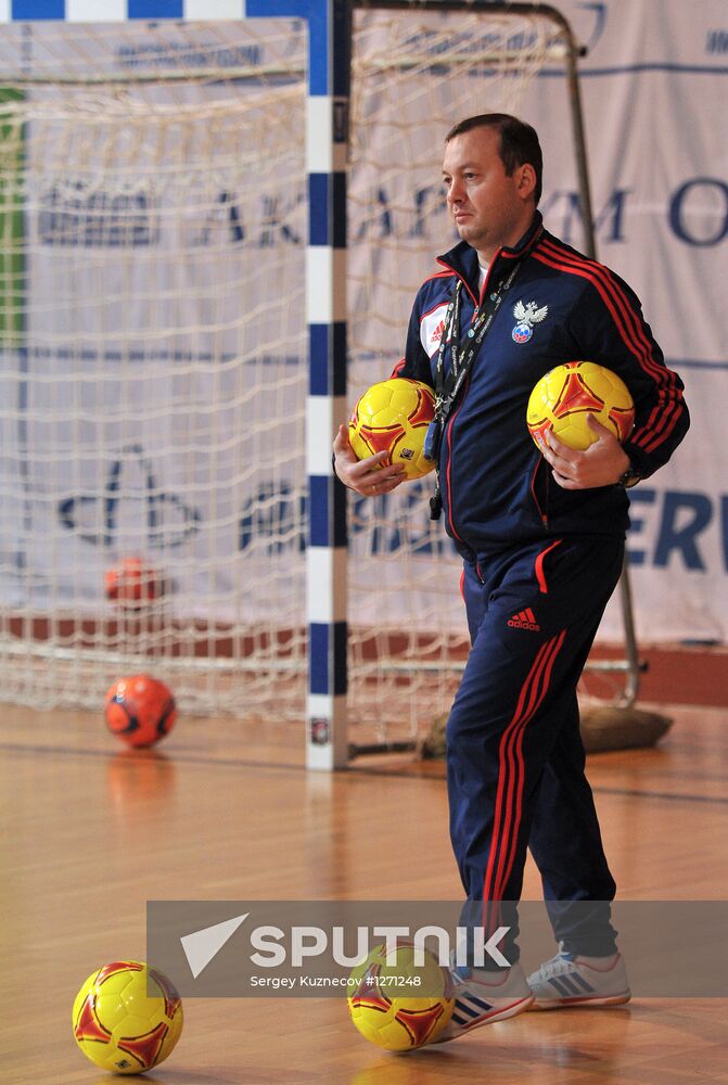 Training session by Russian mini-football team