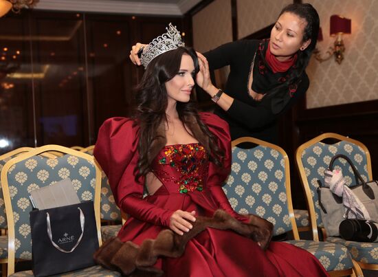 Miss Earth Russia 2012 Natalia Pereverzeva gives news conference