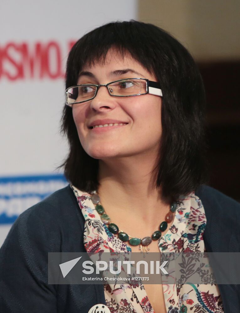 Miss Earth Russia 2012 Natalia Pereverzeva gives news conference