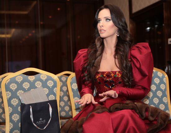 Miss Earth Russia 2012 Natalia Pereverzeva gives news conference