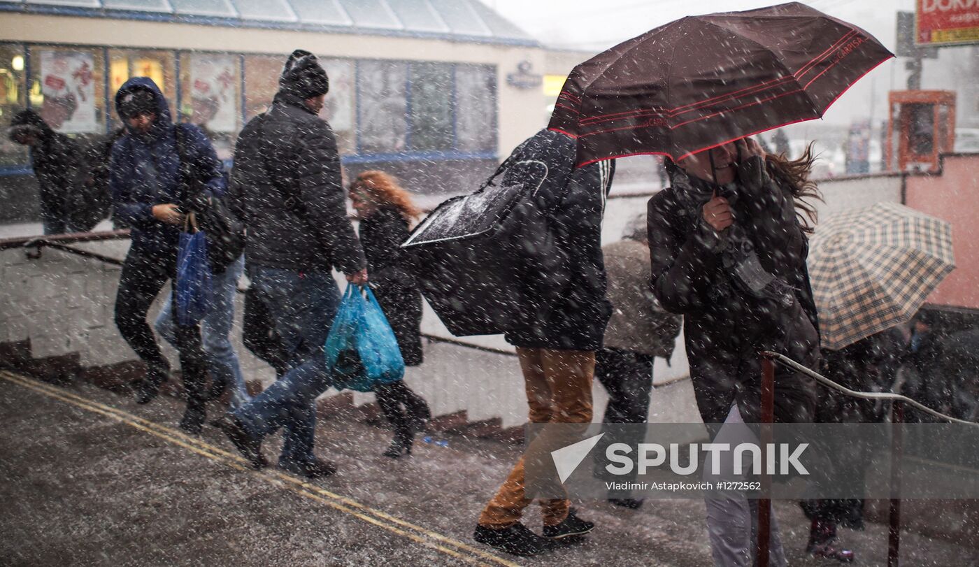 First snow in Moscow