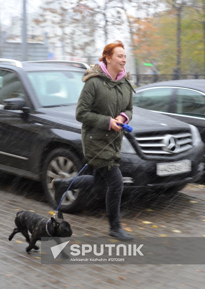 First snow in Moscow