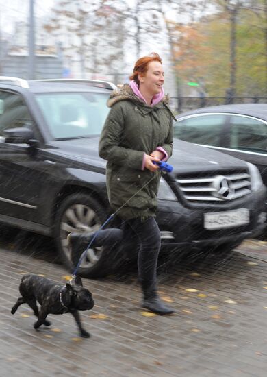 First snow in Moscow