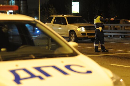 Drunk Driving police inspection in Moscow