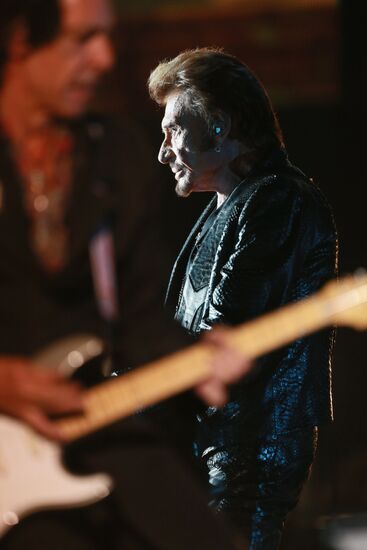 Johnny Hallyday performs live in Moscow