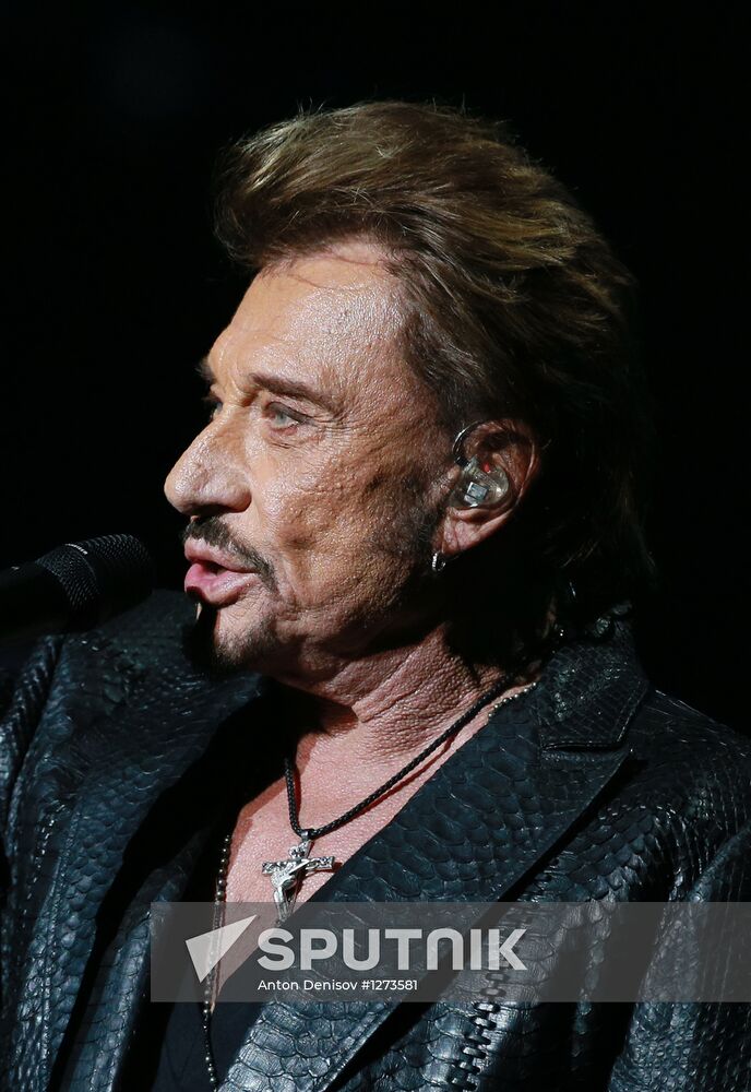 Johnny Hallyday performs live in Moscow