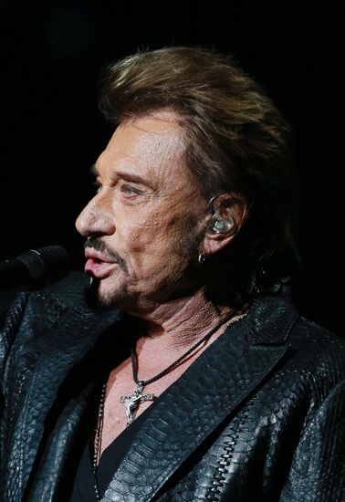 Johnny Hallyday performs live in Moscow