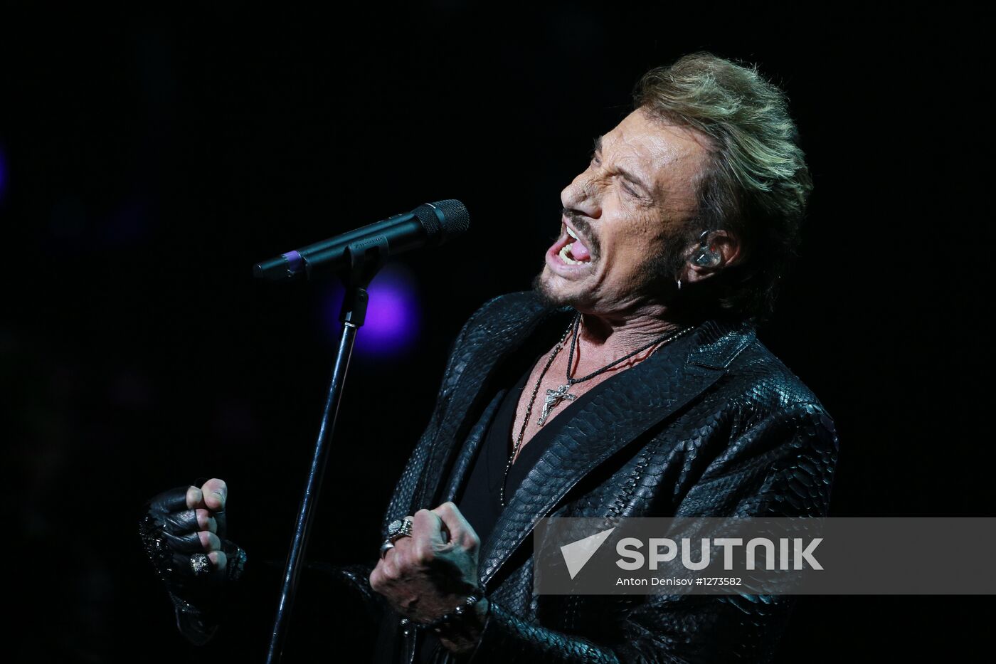 Johnny Hallyday performs live in Moscow