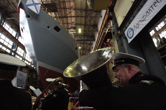 Launching search-and-rescue vessel Igor Belousov