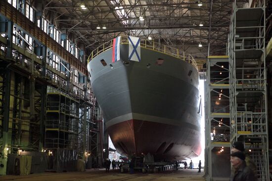 Launching search-and-rescue vessel Igor Belousov