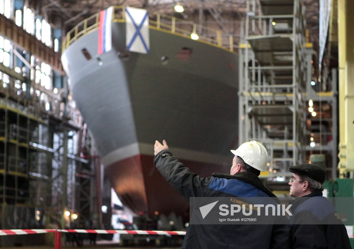 Launching search-and-rescue vessel Igor Belousov