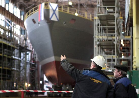 Launching search-and-rescue vessel Igor Belousov