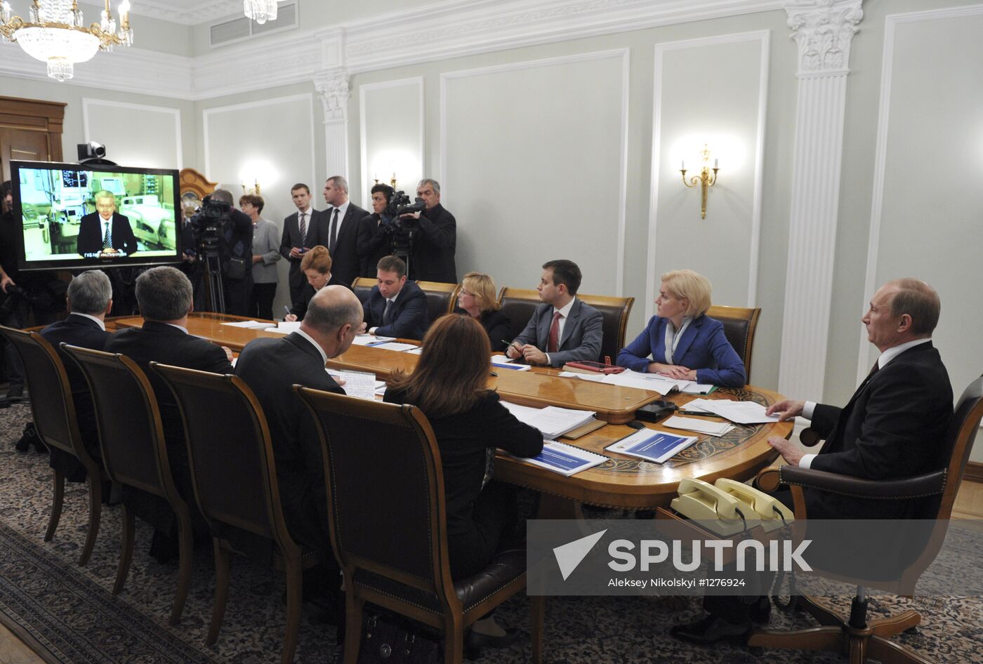 Russian President V.Putin holds meeting in Novo-Ogaryovo