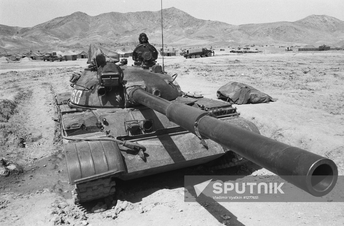 Soviet tanker in Afghanistan mountains