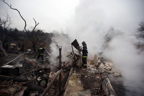 Gas pipeline on fire in Schelkovo District, Moscow Region