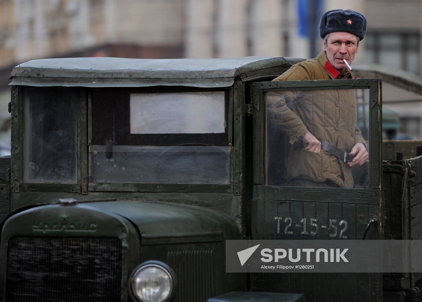 Dress rehearsal for march honoring anniversary of 1941 parade