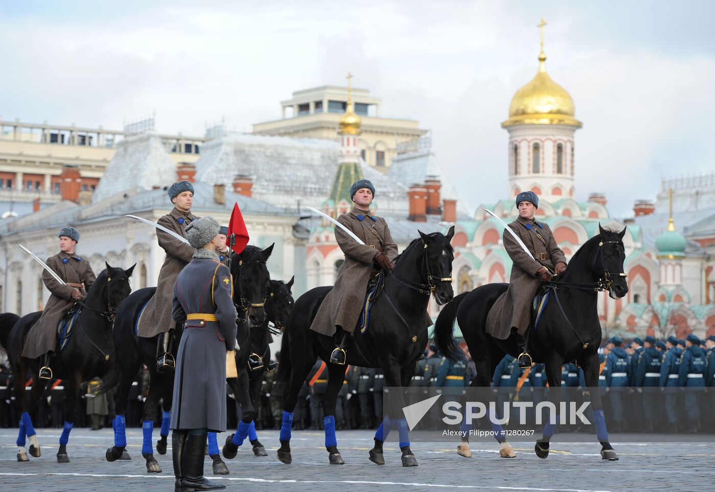 Dress rehearsal for march honoring anniversary of 1941 parade
