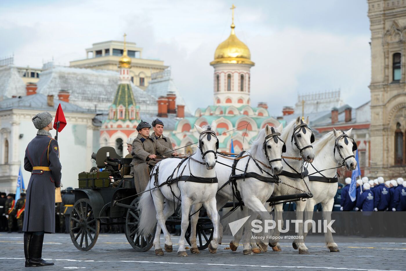 Dress rehearsal for march honoring anniversary of 1941 parade