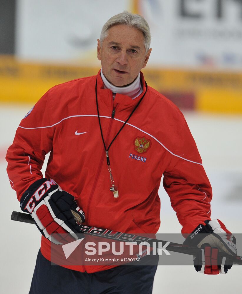 Russian ice hockey team training for Karjala Cup, EHT