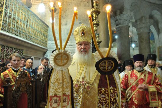 Patriarch Kirill conducts liturgy in Church of Holy Sepulchre