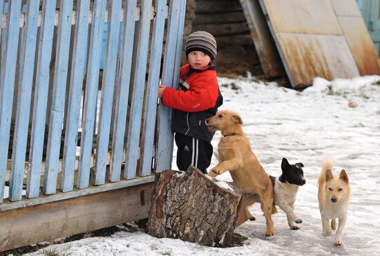 Rural life in Karabolka village, Chelyabinsk region